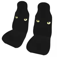 Spooky Black Cat Eyes Universal Car Seat Cover Protector Interior Accessories Women Halloween Auto Seat Cover Fiber Hunting