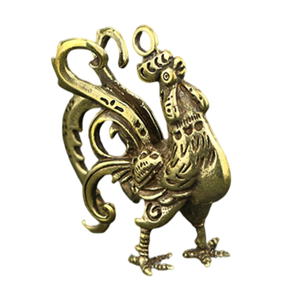 Винтажные латунные брелоки с петухом подвеска коллекция подарок брелок курицей