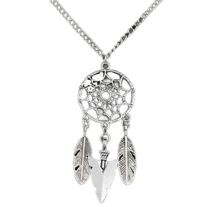 Модные Ретро ожерелья Ловец снов кулон Панк египетская Королева йога перо знак