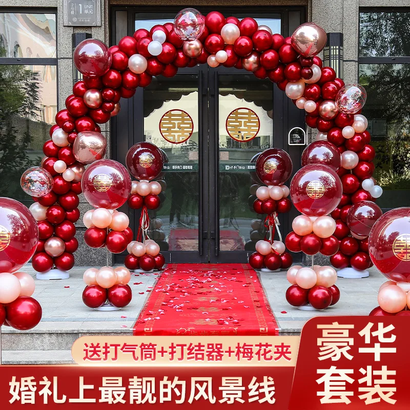 

Balloon arch bracket outdoor decoration wedding scene layout hotel entrance road lead wedding outdoor decoration