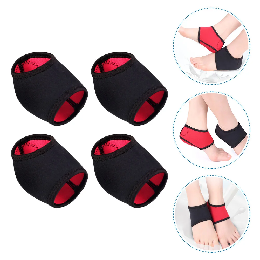 

2 Pairs Feet Moisturizing Socks Heel Protection Covers Adults 11.5x9.5cm Black Cloth Men Women