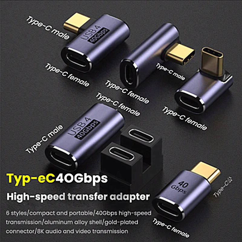

USB 4.0 type-c multi-function adapter 40Gbps transmission charging 8K audio and video transmission C to C converter 100w