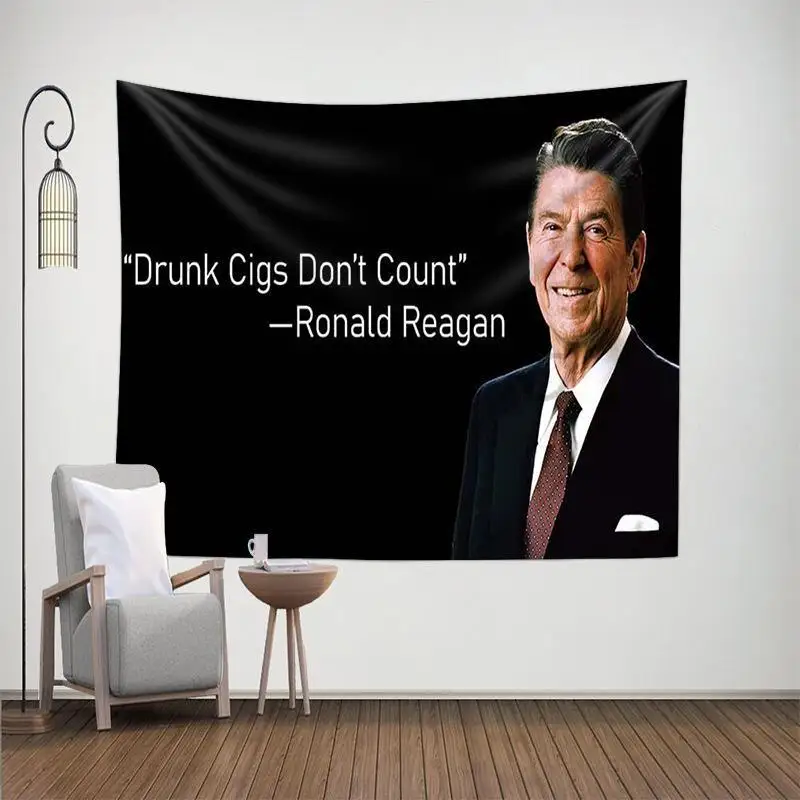 

Гобелен Ronald Reagan, «пьяные сигареты не считают», искусство, эстетика, декор для домашней комнаты, искусственная ткань для фона