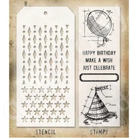 2022 arrival birthday diamond dot and stars cutting stencil stamps scrapbook diary decoration embossing greeting card diy molds