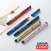 custom logo metal gel pen ballpoint pen advertising signature pen lettering engraved name chool office stationery wholesale