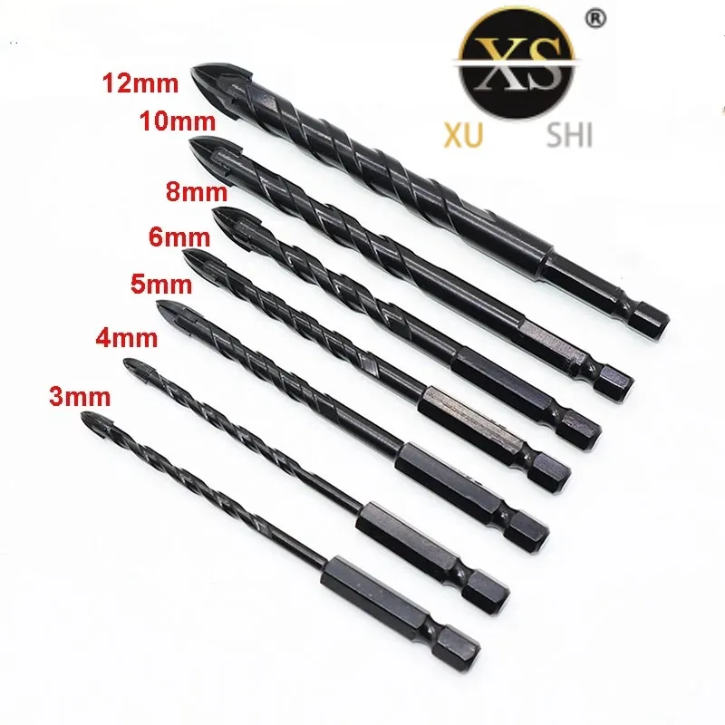 

New process Cross Hex Tile Bits Glass Ceramic Concrete Hole Opener Alloy Triangle Drill Size 3/4/5/6/8/10/12 mm