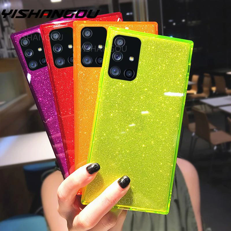 

Custodia per telefono con Glitter fluorescenti per Samsung S20 FE Plus Note 20 Ultra S10 A71 A51 A50 A70 S21 Ultra FE A52