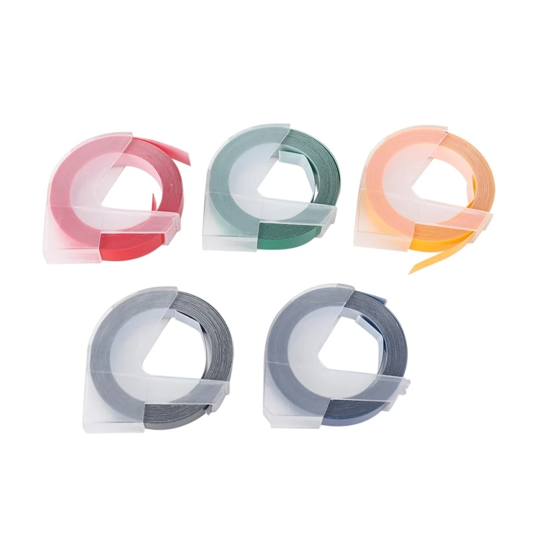 

5Pcs 9Mmx For DYMO 3D Plastic Mixed Color Embossed Tape For Embossed Labels For DYMO 1011 1610 1595 15447 12965
