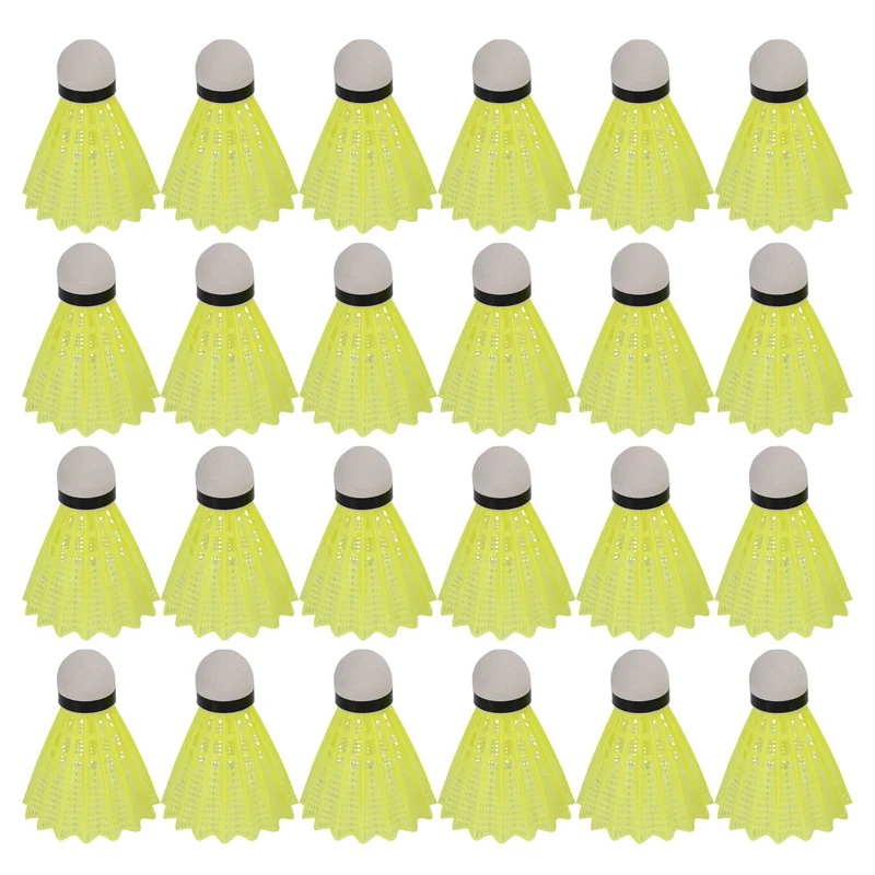 

24 шт. высокоскоростные пластиковые воланы для бадминтона, тренировочные воланы для бадминтона для спорта внутри и вне помещения, нейлоновы...