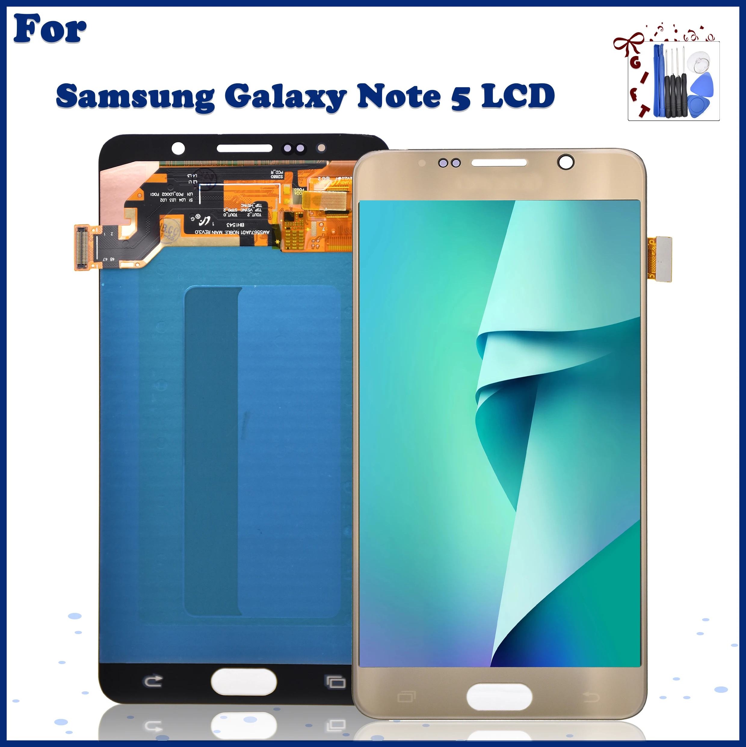 Оригинальный ЖК-дисплей 5 7 дюйма для SAMSUNG Galaxy Note5 сменный сенсорный экран с
