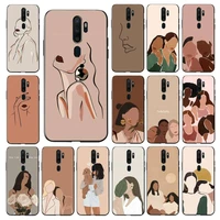 maiyaca abstract art line flower girl phone case for vivo y91c y11 17 19 17 67 81 oppo a9 2020 realme c3
