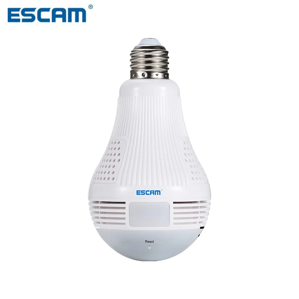 ESCAM QP136 1080P Bulb WIFI IP Security Camera 360 Degree Panoramic H.264 Infrared Indoor Motion Detection