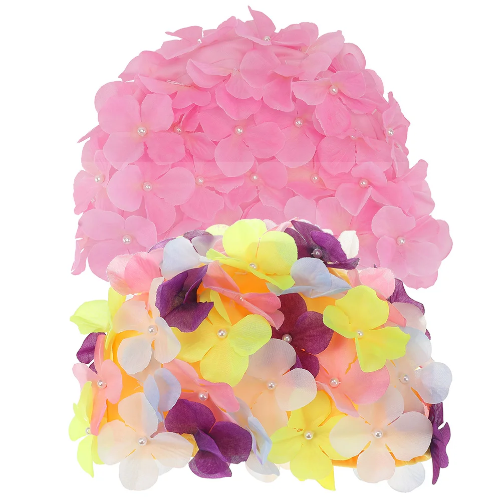 

2 Pcs Wear-resistant Swimming Hats Caps Women Protection Braids Dreadlocks Fabric Stretchy Women's