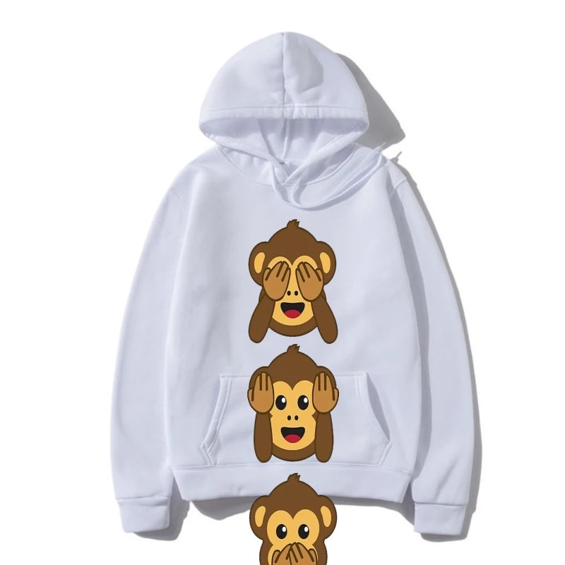 

one yonahree Wise Monkeys Hear No Evil Man Hoodie Autumn Fleece Cute Monkeyifts Sweatshir Hoody Plus Autumn 100% Cotton Hoodi