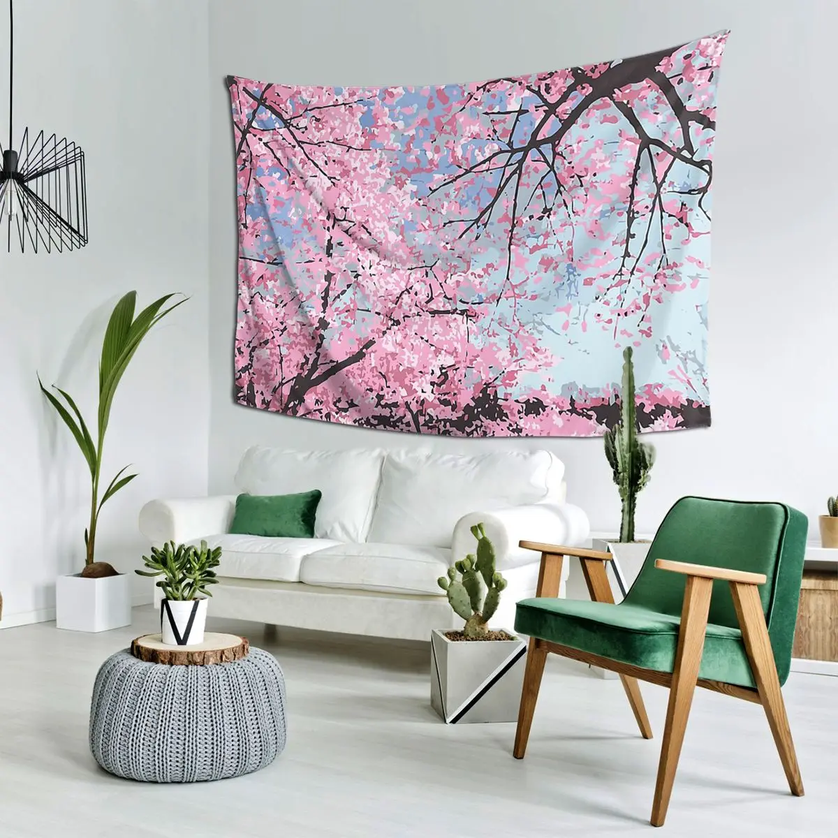 

Гобелен в виде цветков вишни, художественный декоративный эстетический Настенный декор для гостиной, спальни, забавная домашняя вешалка на стену