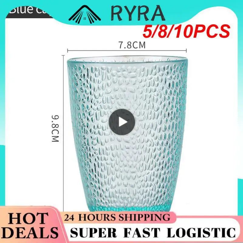 

5/8/10PCS 2023 Acrylic Cup Transparent Drop-resistant Water Cup Color Creative Kitchen Accessories Suit Restaurant Beer Cup