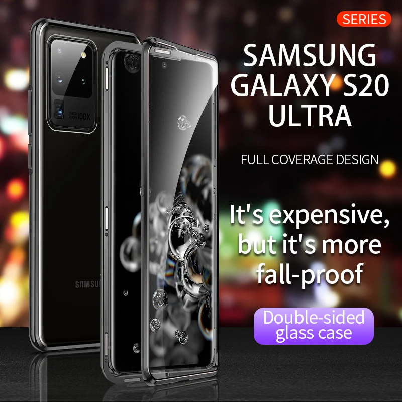 Двухсторонний стеклянный Магнитный чехол для Samsung Galaxy A72 A52 A32 A12 A71 A51 A31 M31 M51 A70 A41 M21