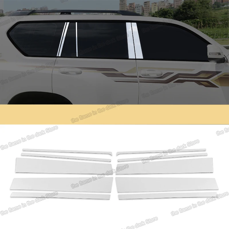 

for Toyota Land Cruiser Prado J150 150 Car Window Post Chrome Trims Accessories 2018 2010 2011 2012 2013 2014 2015 2016 2019