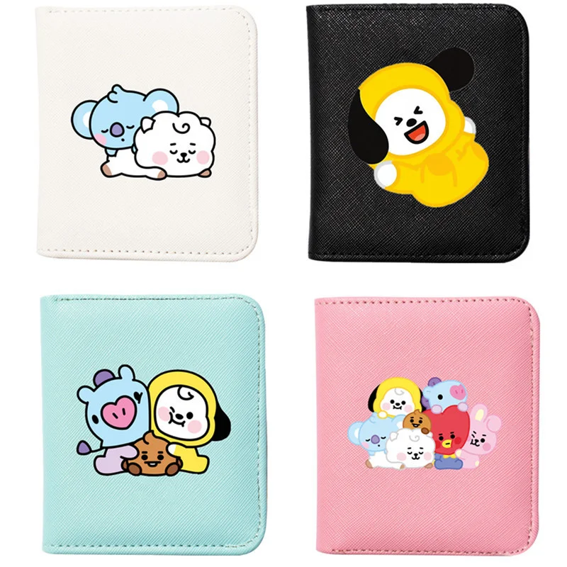 

KPOP boy group combination baby doll wallet Kawaii card bag Korean version student printed coin purse Birthday gift JIN V love
