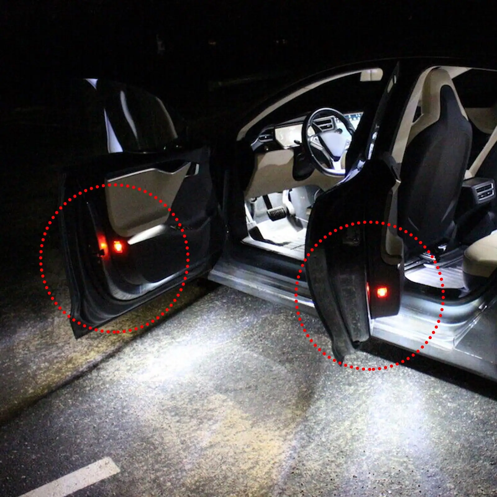 

Освещение Footwell фары для Tesla Model 3 Y S X светодиодсветодиодный внутренние яркие дверные лампы для лужи передние и задние багажные огни аксессуа...