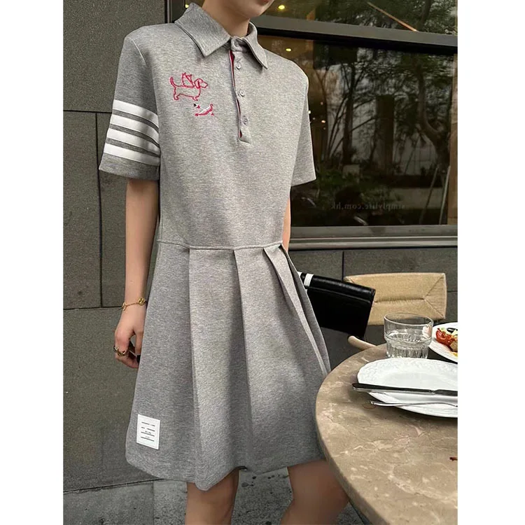 

Высококачественное корейское модное платье-поло в стиле TB в стиле академии, женское облегающее платье с дизайном