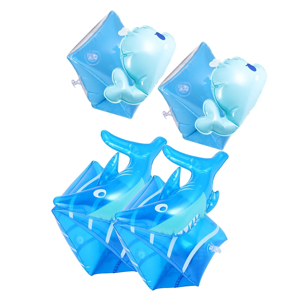 

2 Pairs Children Swimming Arm Float Rings PVC Arm Floats Inflatable Sleeves