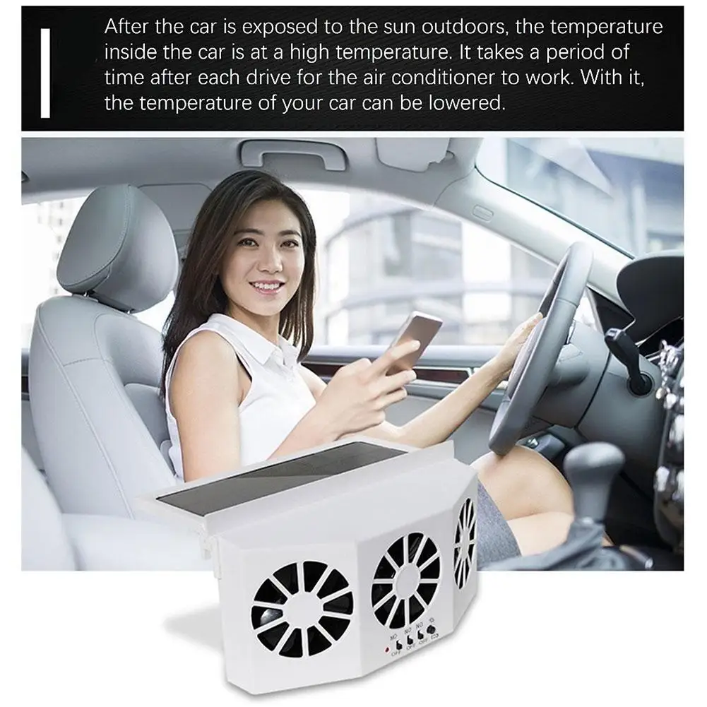 Автомобильный вентилятор на солнечной батарее перезаряжаемый через USB вытяжной