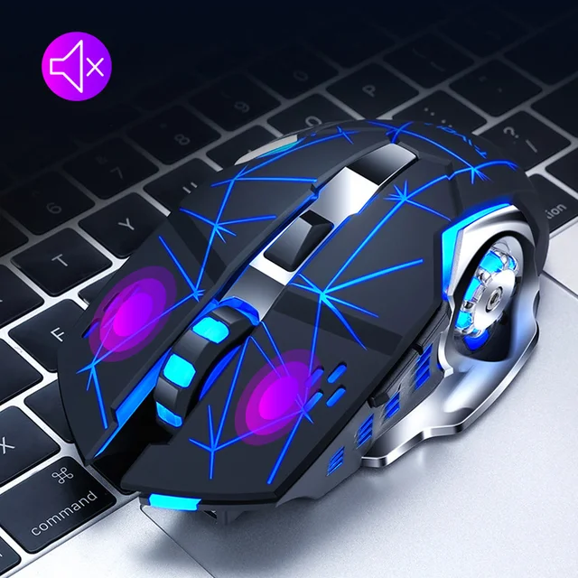 Wireless Gaming Mouse 2400 DPI Rechargeable Adjustable 7 Color Backlight Breathing Gamer Mouse Game Mice for PC Laptop 5