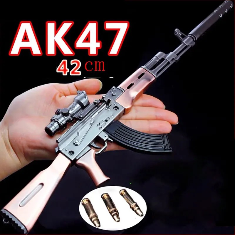 

42cm AK47 M416 Shell Ejection Miniatures Zinc Alloy Removable Mini Fake Gun Model Adult Toy Home Decoration Accessories Modern