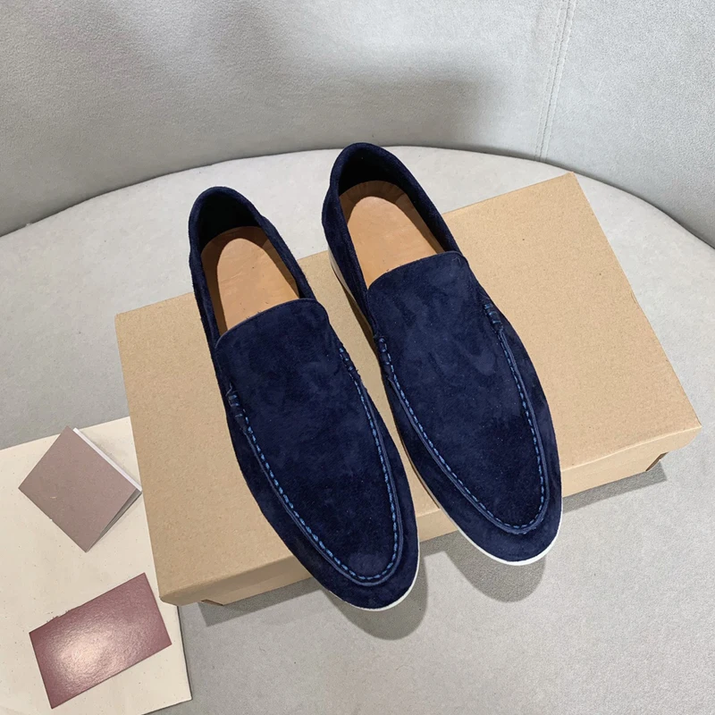 

Suede Leather Women Loafers Shoes 2023 Luxury Designer Casual Women Shoes Rubber Sole Walk Men's Flat Loafers Comfortable shoes