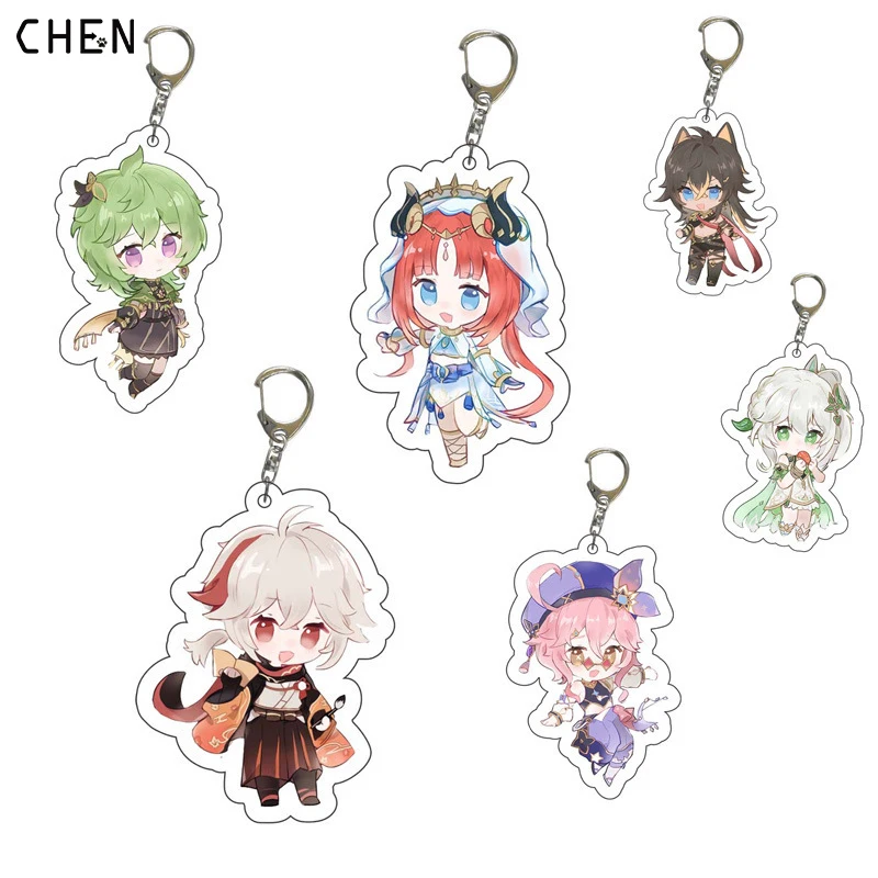 

Games Genshin Impact Venti Collei Acrylic Tighnari Nahida Stand Model Toys Desk Decor Prop Game Fans Gift Keychain Cartoon Badge