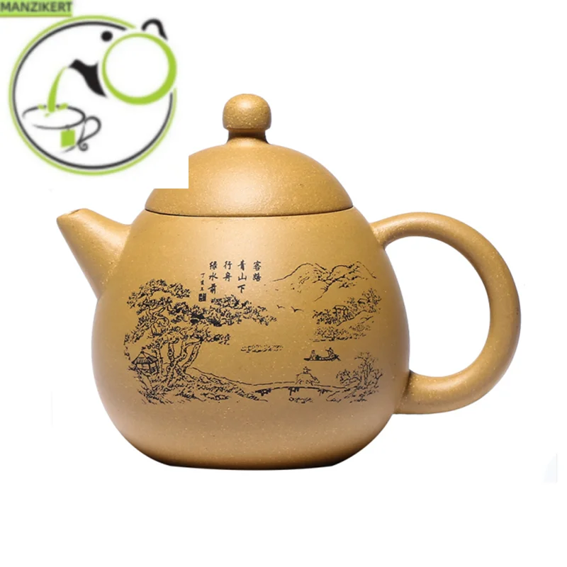 

240ml Traditional Raw Ore Section Mud Dragon Egg Tea Pot Chinese Yixing Purple Clay Teapots Customized Tea Set Accessories