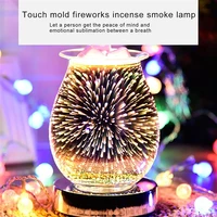 glass essential aroma oil diffuser electric candle warmer glass wax melt warmer 3d firework night light burner aroma home decor