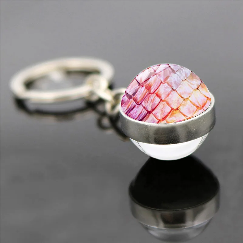 1 шт. металлический брелок Dragon Egg Time с кабошоном Кольца Подвески двусторонний