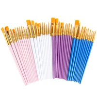 10pcs artist paint brushes set nylon hair plastic handle for acrylic oil watercolor professional art painting kit paint brushes