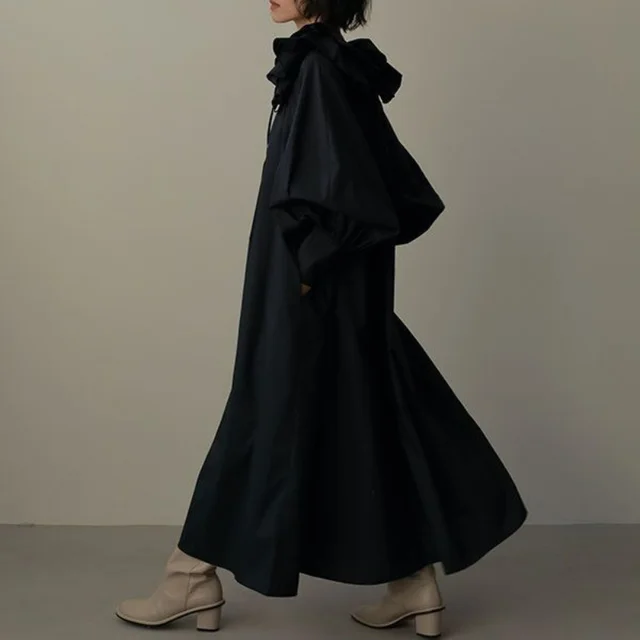 Kuzuwata V Neck Pleated Bandage Robe Femme Japanese 2023 Vestidos De Mujer Elegant Solid Color Long Sleeve Loose Casual Dresses 2 Kuzuwata V Neck Pleated Bandage Robe Femme Japanese 2023 Vestidos De Mujer Elegant Solid Color Long Sleeve Loose Casual Dresses 2