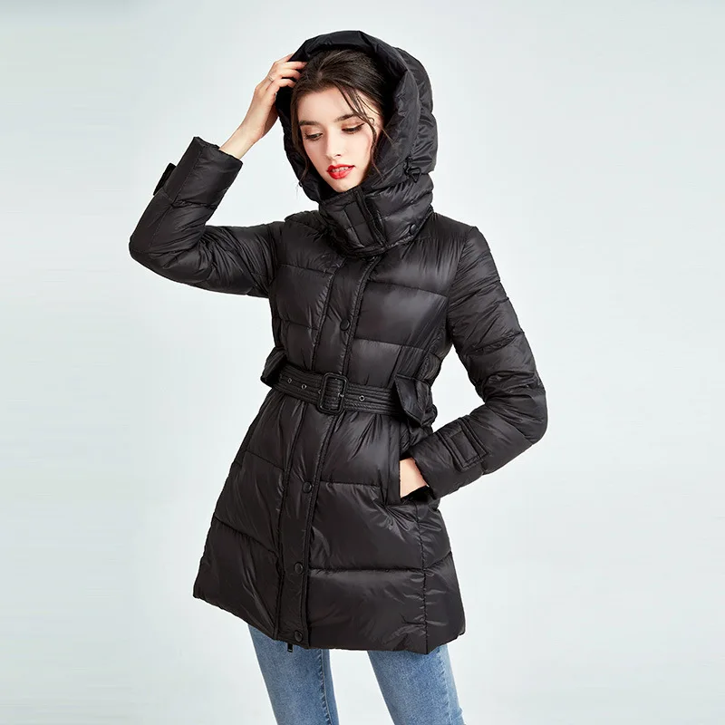 Down Jacket Women New Korean Version Slim Hooded Slim White Duck Down Jacket Women Outwear