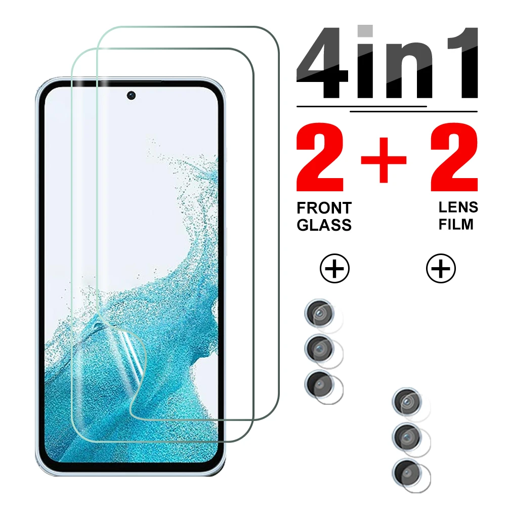 

Front Screen Hydrogel Film 4in1 For Samsung Galaxy A54 5G Camera Lens Protector Sumsung A54 A 54 54A 6.4inch Not tempered Glass