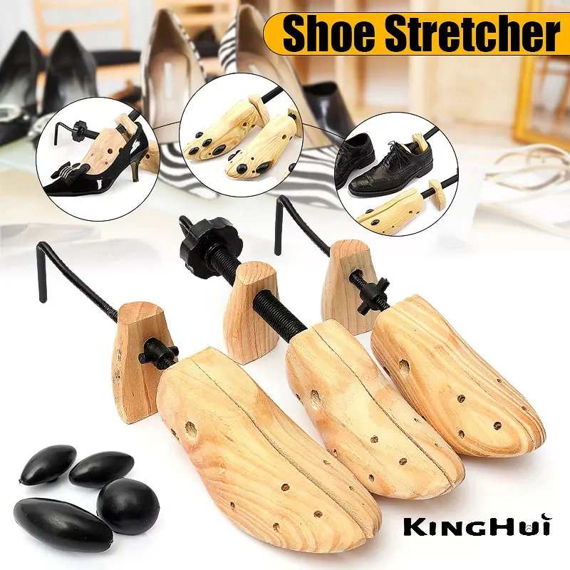 

2022New Shoe Stretcher Wooden Shoes Tree Shaper Rack Pine Wood Shoe Tree Adjustable Flats Pumps Boots Expander Trees For Man Wom