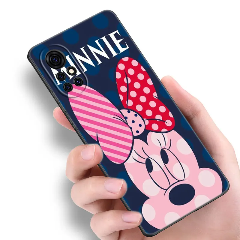 Милый черный чехол для телефона M-Minnie Huawei Honor 70 90 Lite X40 GT X50 i X5 Plus X6A X6S X7A X8A X8B X6 X7 X8 X9 4G
