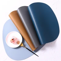 246 set pu leather placemats for table mat waterproof non slip coaster set cup wine tableware pad napkin for kitchen