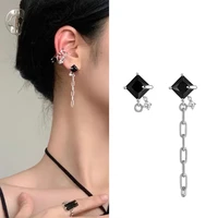 timeless wonder glam zirconia geo chained studs earrings for women designer jewelry gothic trendy sweet party top set rare 2621