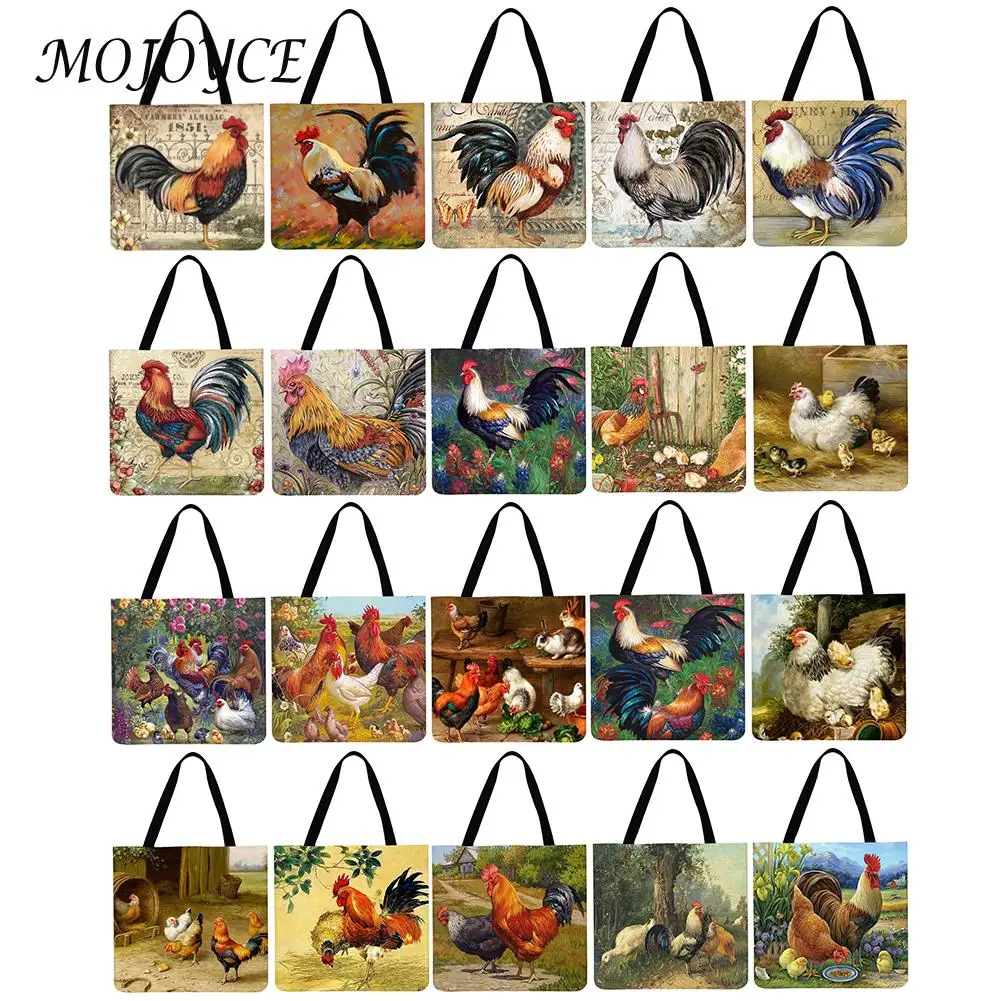 

Chicken Printed Handbag Women Shoulder Bag Casual Ladies Large Capacity Tote Handbags Reusable Shopping Pouch