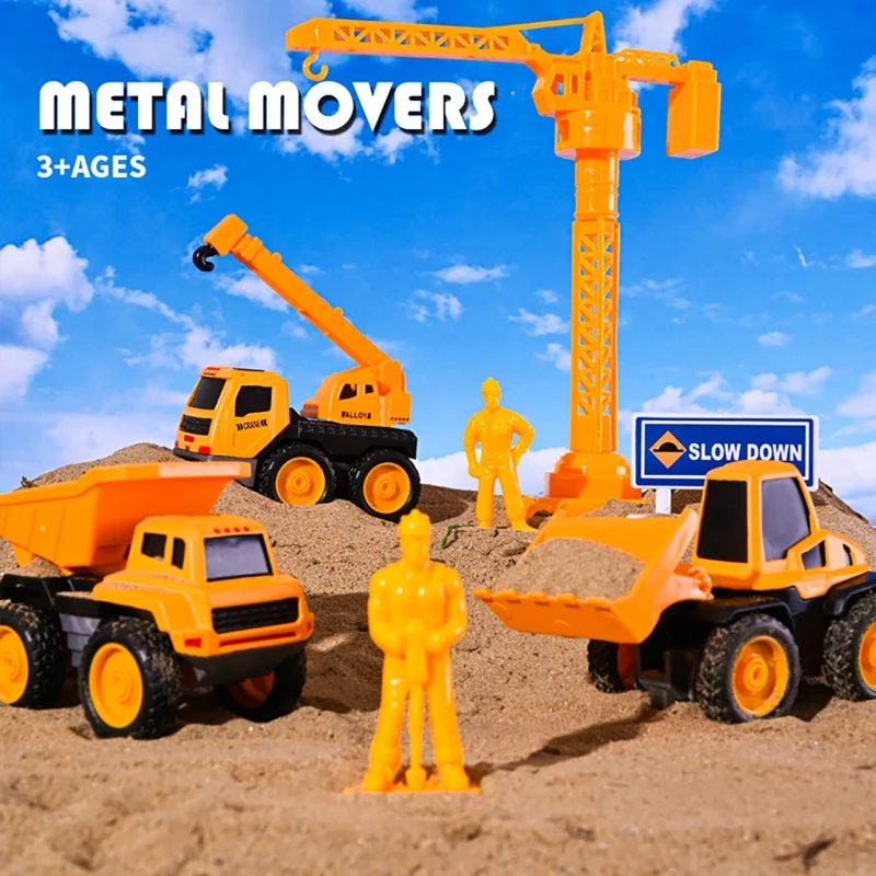 Набор строительной техники Ccene Парковка Экскаватор Миксер Грузовик-цистерна