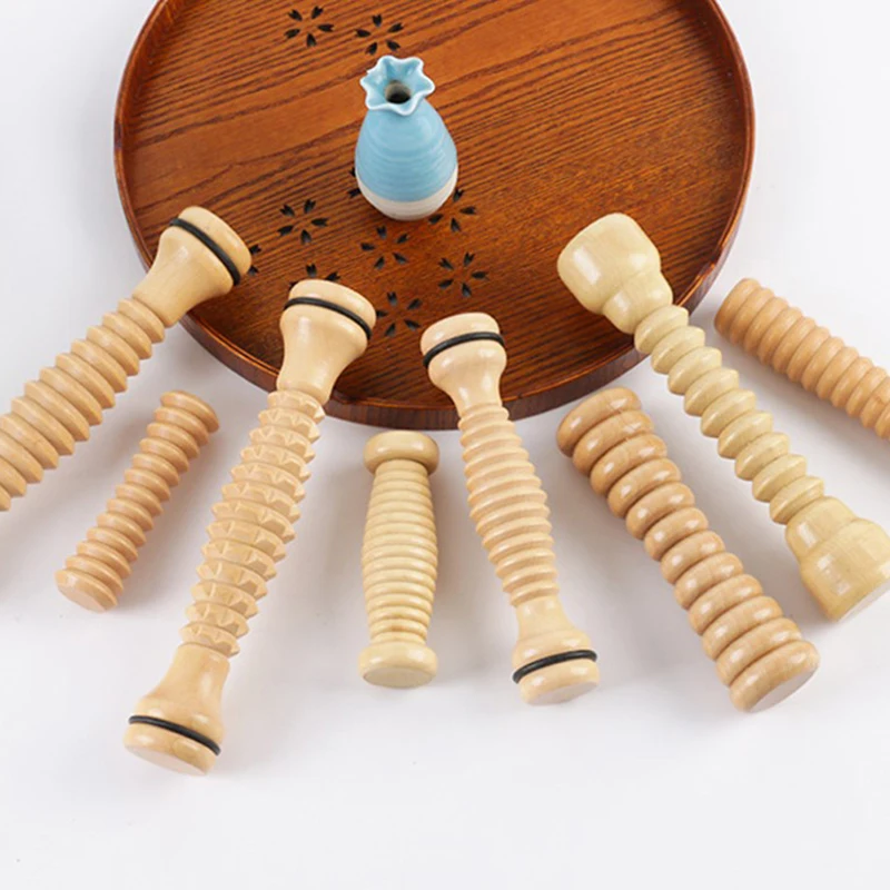 

Wooden Exercise Roller Nine Fine Wheel Shaft Whole Body Massage Roller Pounded Waist Back Massage Neck Leg Wooden Massager