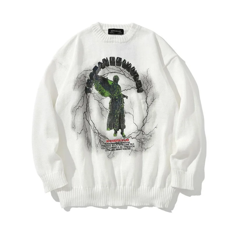 PFNW Темная одежда с потертыми отверстиями большой трикотаж мужской рваный