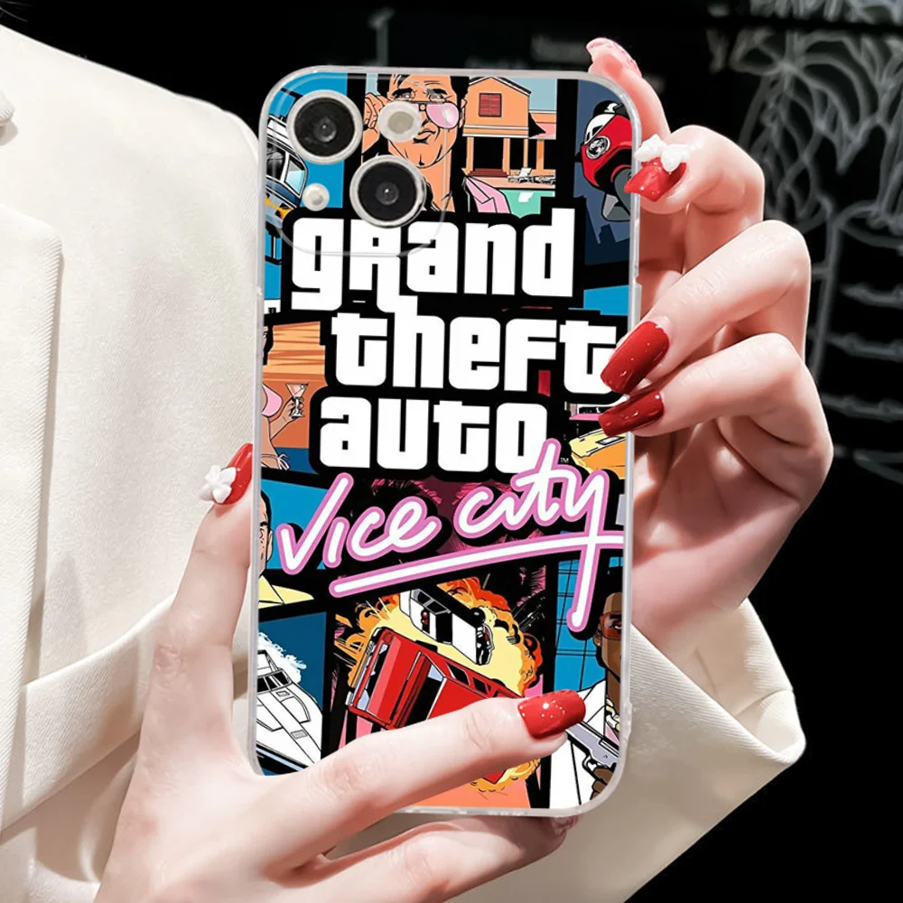 G-GTA 6 G-Grand Theft A-Auto Phone Case For IPhone 16 15 8 7 6S Plus X SE XR XS 14 11 12 13 Mini Pro Max Mobile
