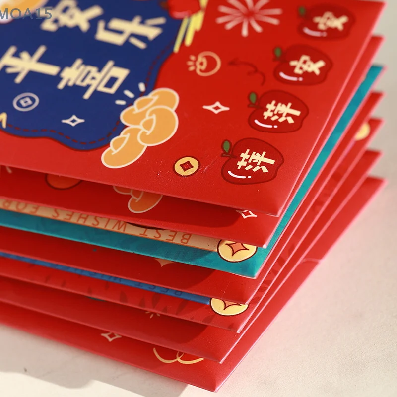 6 шт. красные конверты на китайский Новый год змеиный счастливый мешочек для