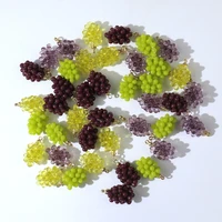10pcs 10x19mm purple green grape resin charms for earrings keychain bracelet diy decoration fruit jewelry making supplies