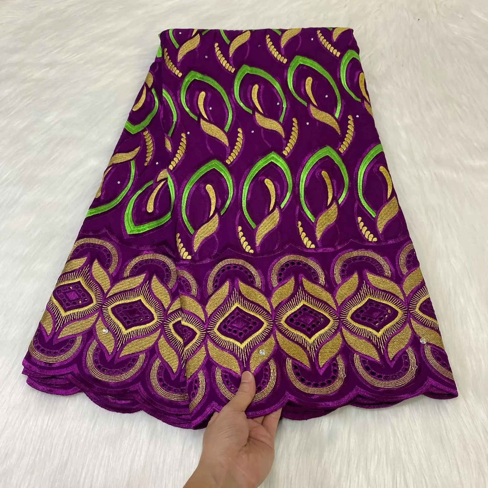 

5Yards Popular Swiss Lace Fabric 2023 High Quality Swiss Voile Lace In Switzerland 100%Cotton Embroidery Nigerian Lace Fabric